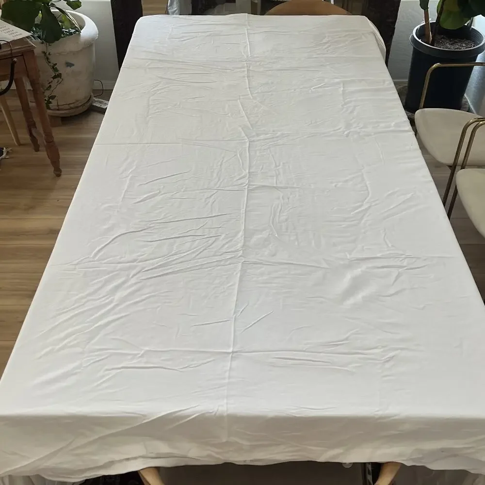 Pottery Barn Cal. King White Duvet Cover Lyocell Linen Button Closure